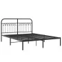 Estructura de cama con cabecero metal negro 160x200 cm de , Camas y somieres - Ref: Foro24-376603, Precio: 126,05 €, Descuent...