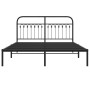 Bed frame with black metal headboard 160x200 cm by , Beds and slatted bases - Ref: Foro24-376603, Price: 128,04 €, Discount: %