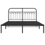 Estructura de cama con cabecero metal negro 160x200 cm de , Camas y somieres - Ref: Foro24-376603, Precio: 126,05 €, Descuent...