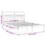 Bed frame with black metal headboard 160x200 cm by , Beds and slatted bases - Ref: Foro24-376603, Price: 128,04 €, Discount: %