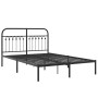 Estructura de cama con cabecero metal negro 140x200 cm de , Camas y somieres - Ref: Foro24-376601, Precio: 122,96 €, Descuent...