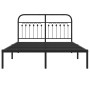 Estructura de cama con cabecero metal negro 140x200 cm de , Camas y somieres - Ref: Foro24-376601, Precio: 122,96 €, Descuent...