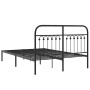 Estructura de cama con cabecero metal negro 140x200 cm de , Camas y somieres - Ref: Foro24-376601, Precio: 122,96 €, Descuent...