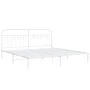 Metallbettgestell mit weißem Kopfteil 193x203 cm von , Betten und Lattenroste - Ref: Foro24-376655, Preis: 134,62 €, Rabatt: %