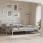 Metal bed frame with white headboard 193x203 cm by , Beds and slatted bases - Ref: Foro24-376655, Price: 136,83 €, Discount: %