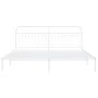 Metallbettgestell mit weißem Kopfteil 193x203 cm von , Betten und Lattenroste - Ref: Foro24-376655, Preis: 134,62 €, Rabatt: %