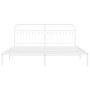Metallbettgestell mit weißem Kopfteil 193x203 cm von , Betten und Lattenroste - Ref: Foro24-376655, Preis: 136,83 €, Rabatt: %