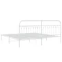 Metallbettgestell mit weißem Kopfteil 193x203 cm von , Betten und Lattenroste - Ref: Foro24-376655, Preis: 134,62 €, Rabatt: %