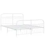 Metal bed frame with white headboard and footboard 150x200 cm by , Beds and slatted bases - Ref: Foro24-376669, Price: 153,62...