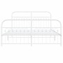 Metal bed frame with white headboard and footboard 150x200 cm by , Beds and slatted bases - Ref: Foro24-376669, Price: 156,07...