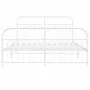 Metal bed frame with white headboard and footboard 150x200 cm by , Beds and slatted bases - Ref: Foro24-376669, Price: 153,62...