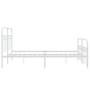 Metal bed frame with white headboard and footboard 150x200 cm by , Beds and slatted bases - Ref: Foro24-376669, Price: 156,07...