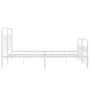 Metal bed frame with white headboard and footboard 150x200 cm by , Beds and slatted bases - Ref: Foro24-376669, Price: 153,62...