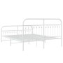 Estructura cama metal con cabecero y estribo blanco 150x200 cm de , Camas y somieres - Ref: Foro24-376669, Precio: 155,96 €, ...
