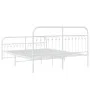 Estructura cama metal con cabecero y estribo blanco 150x200 cm de , Camas y somieres - Ref: Foro24-376669, Precio: 153,60 €, ...