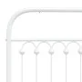 Metal bed frame with white headboard and footboard 150x200 cm by , Beds and slatted bases - Ref: Foro24-376669, Price: 153,62...
