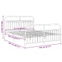 Metal bed frame with white headboard and footboard 150x200 cm by , Beds and slatted bases - Ref: Foro24-376669, Price: 156,07...