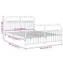 Metal bed frame with white headboard and footboard 150x200 cm by , Beds and slatted bases - Ref: Foro24-376669, Price: 153,62...