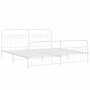 Metal bed frame with white headboard and footboard 200x200 cm by , Beds and slatted bases - Ref: Foro24-376674, Price: 171,99...