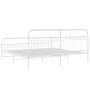 Estructura cama metal con cabecero y estribo blanco 200x200 cm de , Camas y somieres - Ref: Foro24-376674, Precio: 169,29 €, ...