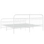Metal bed frame with white headboard and footboard 200x200 cm by , Beds and slatted bases - Ref: Foro24-376674, Price: 171,99...