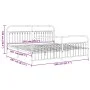 Estructura cama metal con cabecero y estribo blanco 200x200 cm de , Camas y somieres - Ref: Foro24-376674, Precio: 169,29 €, ...