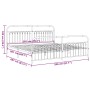 Metal bed frame with white headboard and footboard 200x200 cm by , Beds and slatted bases - Ref: Foro24-376674, Price: 171,99...