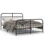 Bed frame with black metal headboard and footboard 150x200 cm by , Beds and slatted bases - Ref: Foro24-376620, Price: 156,07...