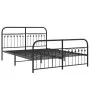 Estructura de cama cabecero y estribo metal negro 150x200 cm de , Camas y somieres - Ref: Foro24-376620, Precio: 153,60 €, De...