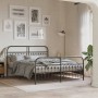 Bed frame with black metal headboard and footboard 150x200 cm by , Beds and slatted bases - Ref: Foro24-376620, Price: 156,07...