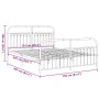 Bed frame with black metal headboard and footboard 150x200 cm by , Beds and slatted bases - Ref: Foro24-376620, Price: 156,07...