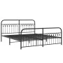 Bed frame with black metal headboard and footboard 183x203 cm by , Beds and slatted bases - Ref: Foro24-376622, Price: 162,15...