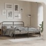 Bed frame with black metal headboard and footboard 183x203 cm by , Beds and slatted bases - Ref: Foro24-376622, Price: 164,74...