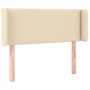 Cabecero con LED de tela crema 103x16x78/88 cm