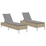 Liegestühle mit Kissen, 2 Stück, aus synthetischem Rattan in Beige. von , Liegen - Ref: Foro24-3261590, Preis: 295,24 €, Raba...