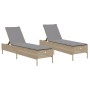 Liegestühle mit Kissen, 2 Stück, aus synthetischem Rattan in Beige. von , Liegen - Ref: Foro24-3261590, Preis: 301,01 €, Raba...