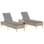 Liegestühle mit Kissen, 2 Stück, aus synthetischem Rattan in Beige. von , Liegen - Ref: Foro24-3261590, Preis: 295,24 €, Raba...