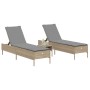 Liegestühle mit Kissen, 2 Stück, aus synthetischem Rattan in Beige. von , Liegen - Ref: Foro24-3261590, Preis: 301,01 €, Raba...