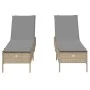 Liegestühle mit Kissen, 2 Stück, aus synthetischem Rattan in Beige. von , Liegen - Ref: Foro24-3261590, Preis: 295,24 €, Raba...