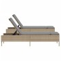Liegestühle mit Kissen, 2 Stück, aus synthetischem Rattan in Beige. von , Liegen - Ref: Foro24-3261590, Preis: 301,01 €, Raba...