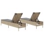 Liegestühle mit Kissen, 2 Stück, aus synthetischem Rattan in Beige. von , Liegen - Ref: Foro24-3261590, Preis: 301,01 €, Raba...