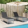 Liegestühle mit Kissen, 2 Stück, aus hellem grauem Kunststoff-Rattan. von , Liegen - Ref: Foro24-3261592, Preis: 306,55 €, Ra...