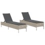 Liegestühle mit Kissen, 2 Stück, aus hellem grauem Kunststoff-Rattan. von , Liegen - Ref: Foro24-3261592, Preis: 306,55 €, Ra...