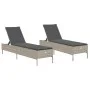 Tumbonas con cojines 2 unidades ratán sintético gris claro by , Loungers - Ref: Foro24-3261592, Price: 299,29 €, Discount: %