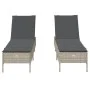 Tumbonas con cojines 2 unidades ratán sintético gris claro by , Loungers - Ref: Foro24-3261592, Price: 299,29 €, Discount: %