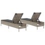 Liegestühle mit Kissen, 2 Stück, aus hellem grauem Kunststoff-Rattan. von , Liegen - Ref: Foro24-3261592, Preis: 306,55 €, Ra...