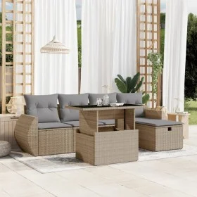 Juego de sofás jardín con cojines 6 pzas ratán sintético beige by , Garden sets - Ref: Foro24-3275129, Price: 428,15 €, Disco...