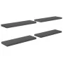 Floating wall shelf 4 units glossy gray MDF 80x23.5x3.8 cm by vidaXL, Shelves and shelves - Ref: Foro24-323795, Price: 61,30 ...