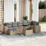 Set de sofás de jardín y cojines 8 piezas ratán sintético beige by , Garden sets - Ref: Foro24-3275309, Price: 555,97 €, Disc...