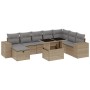 Set de sofás de jardín 9 pzas con cojines ratán sintético beige by , Garden sets - Ref: Foro24-3275349, Price: 587,90 €, Disc...